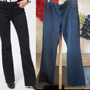 Chicos High Rise ultimate fit “ barely” flare leg washed black jeans